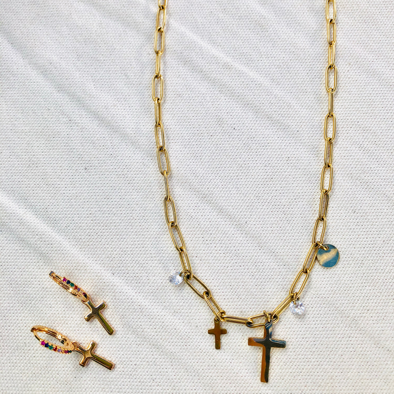Crosses and Drops Necklace